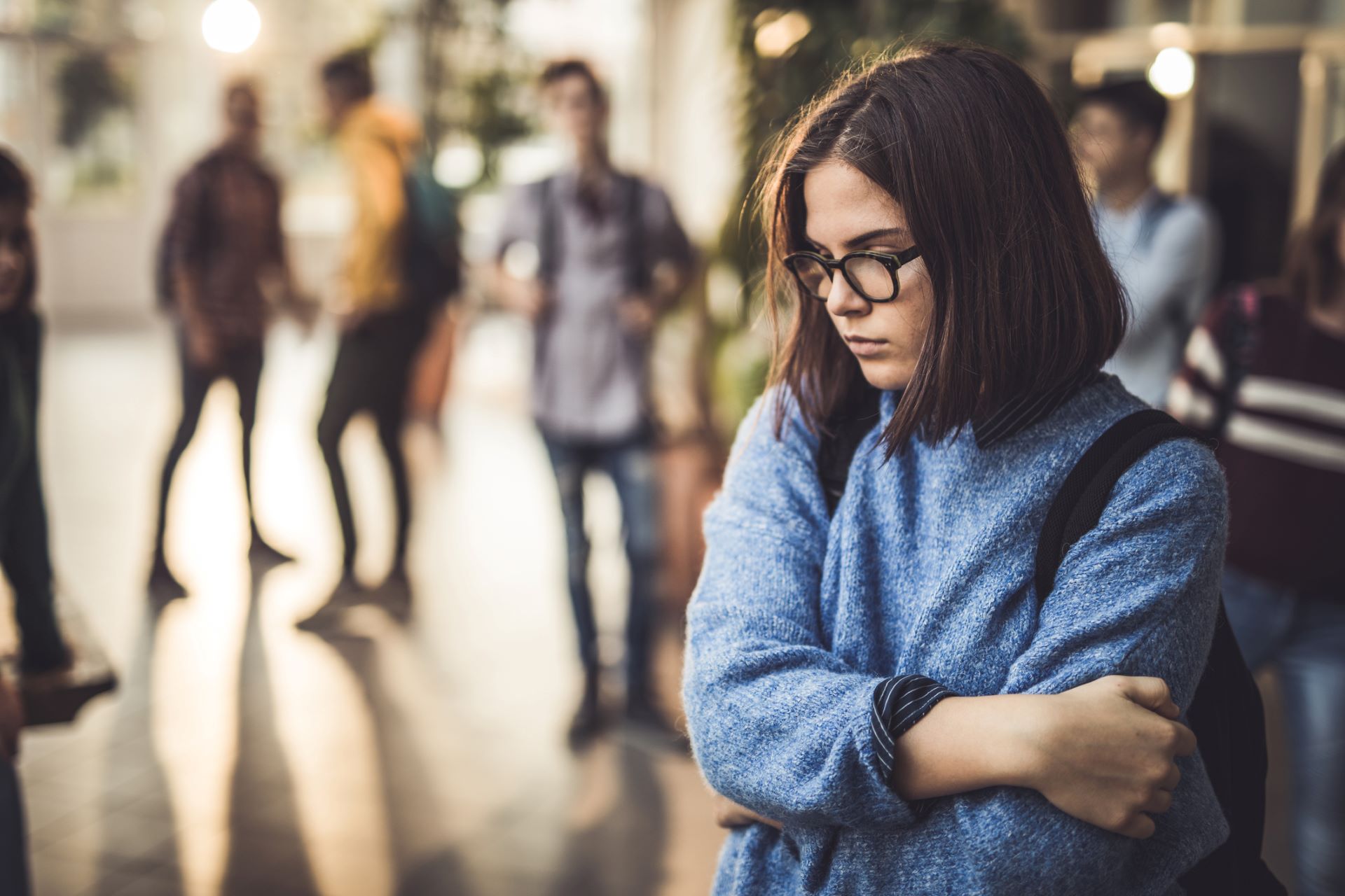 depressed teenager at school