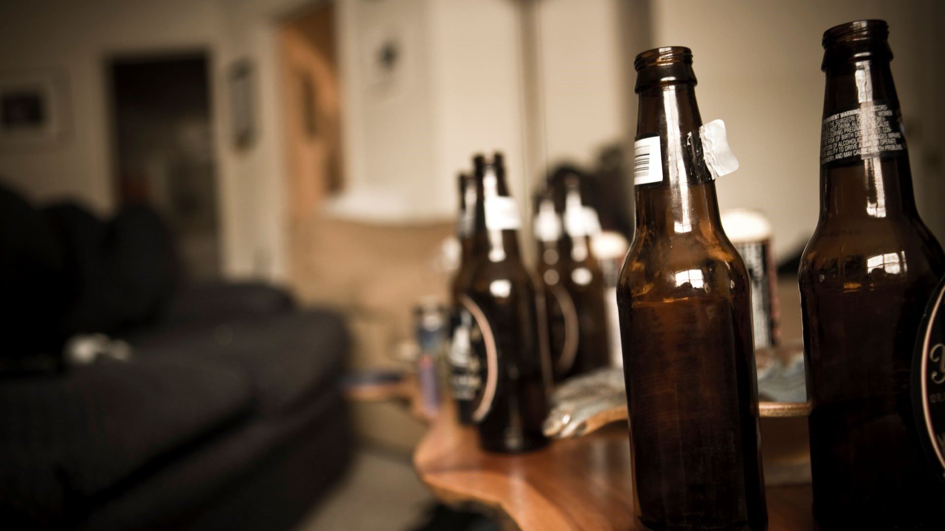 empty beer bottles