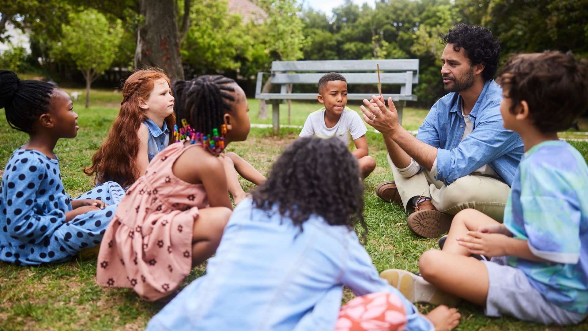 Volunteer with students