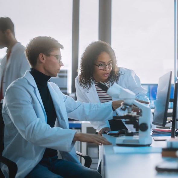 Students working in lab